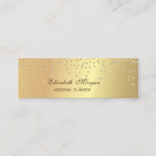 Elegant Stilren Chic Oäkta Guld-Diamanter Mini Visitkort