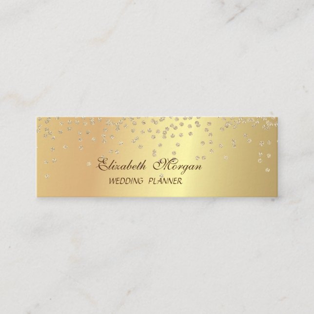 Elegant Stilren Chic  Oäkta Guld-Diamanter Mini Visitkort (Framsida)