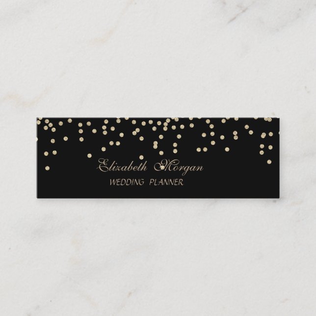 Elegant Stilren Chic  Oäkta Guld-Diamanter Mini Visitkort (Framsida)