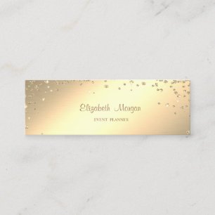 Elegant Stilren Enkel Guld Diamanter Mini Visitkort