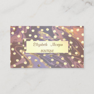 Elegant Stilren, Guldram, Konfetti, Prickar Visitkort