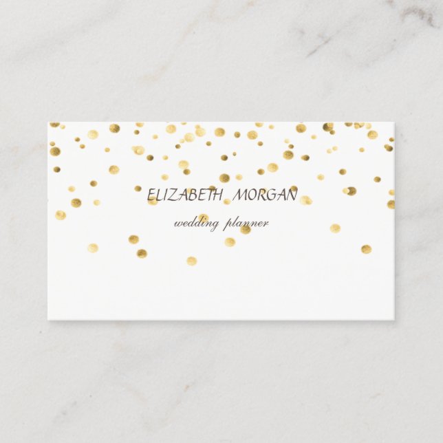 Elegant Stilren Minimalistisk, Falsk Guld Konfetti Visitkort (Framsida)