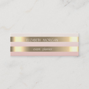 Elegant Stilren Modern Falsk Guldrandig, Rosa Mini Visitkort