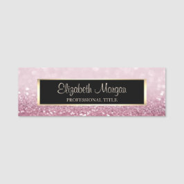 Elegant Stilren Modern Glitter Bokeh, Ram Namnbricka