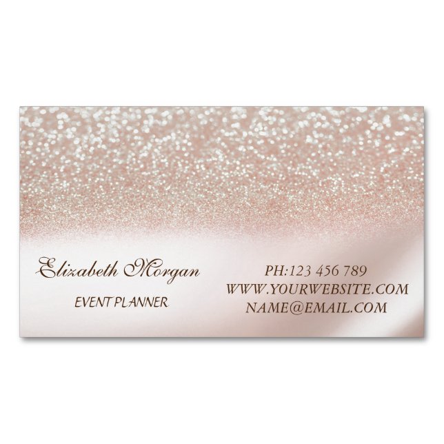 Elegant Stilren Modern Glitter Magnetiska Visitkort (Framsida)