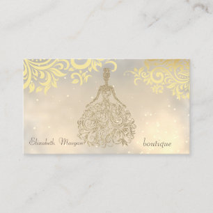 Elegant Stilren Modern Guld Blommor, Glitter Klänn Visitkort