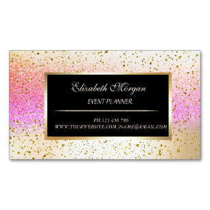 Elegant Stilren Modern Guld Konfetti, Bokeh Ram Magnetiska Visitkort