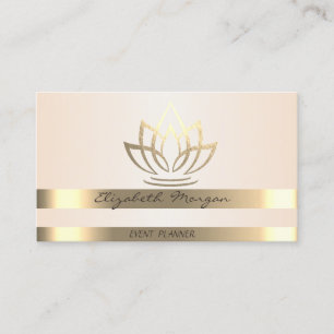 Elegant Stilren, Modern Guld Ränder Lotus Visitkort