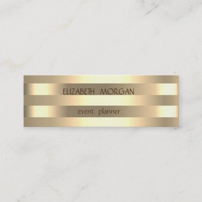 Elegant Stilren Modern Guldrandig Mini Visitkort (Framsida)