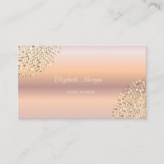 Elegant Stilren Modern Roséguld Enkel,Prickar Visitkort (Framsida)