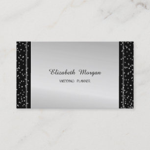 Elegant Stilren Modern Silver Konfetti Visitkort