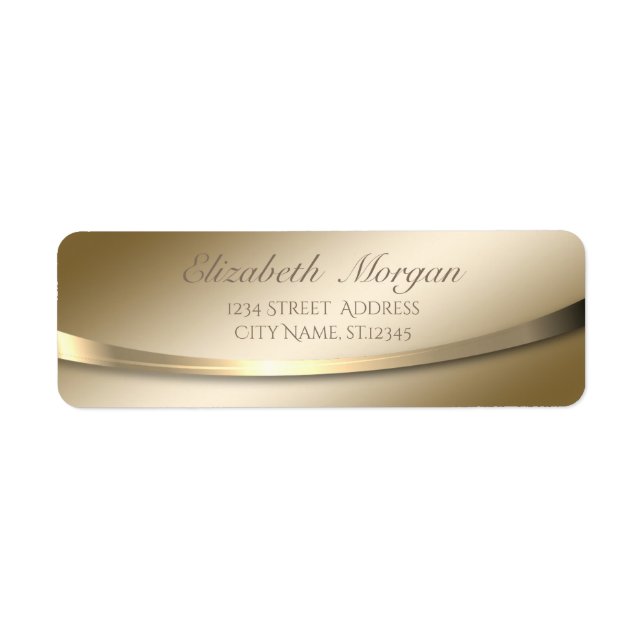 Elegant Stilren Modern Sofistikerad,Guld Returadress Etikett (Framsidan)