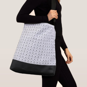 Elegant Stilren Modern Vit Svart Geometrisk Mönste Axelväska