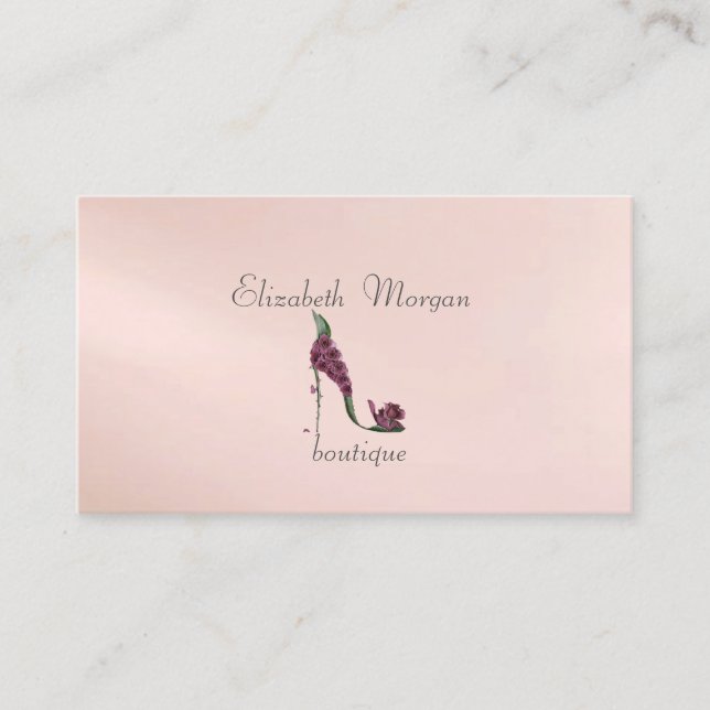 Elegant Stilren Professionell - Blommig Klack Visitkort (Framsida)