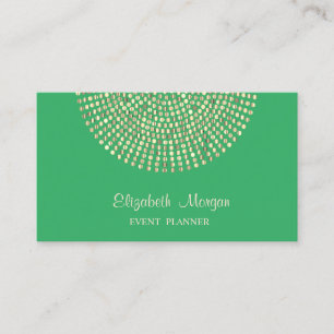 Elegant Stilren Professionell, Grön, Guldprickar Visitkort