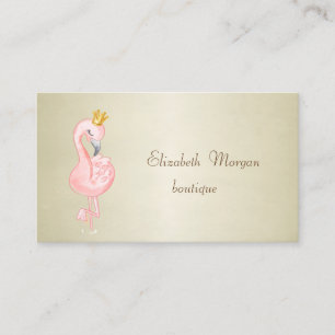 Elegant Stilren Professionell Rosa Flamingo Krona Visitkort
