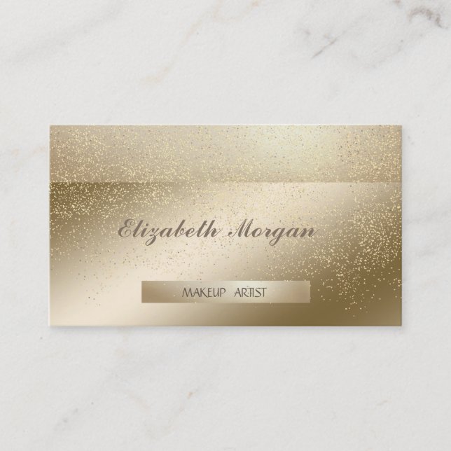 Elegant Stilren,Randig, Guld Konfetti Visitkort (Framsida)
