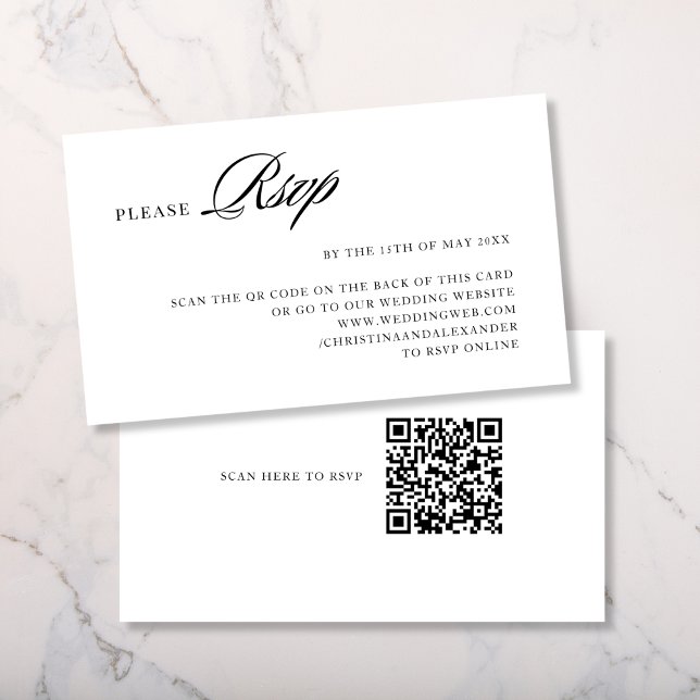Elegant Stilren Sofistikerad QR-kod på baksidan Tilläggskort (Skapare uppladdad)
