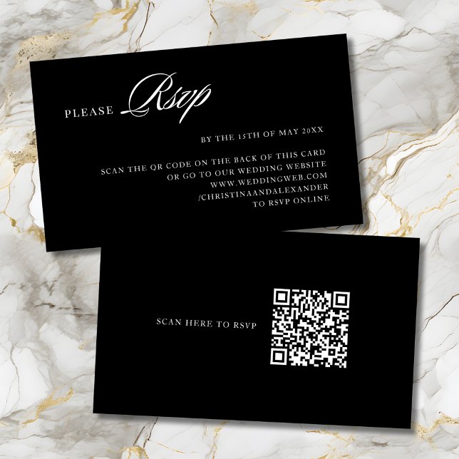 Elegant Stilren Sofistikerad QR-kod på baksidan Tilläggskort (Skapare uppladdad)