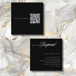 Elegant Stilren Sofistikerad QR-kod på baksidan Tilläggskort
