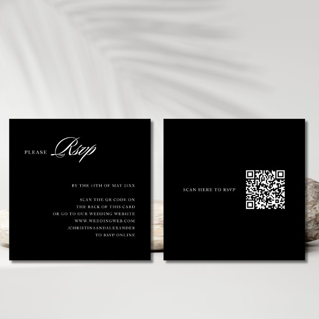 Elegant Stilren Sofistikerad QR-kod på baksidan Tilläggskort (Skapare uppladdad)