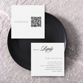 Elegant Stilren Sofistikerad QR-kod på baksidan Tilläggskort