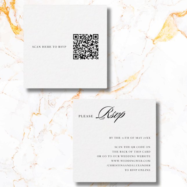 Elegant Stilren Sofistikerad QR-kod på baksidan Tilläggskort (Skapare uppladdad)