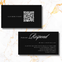 Elegant Stilren Sofistikerad QR-kod på baksidan Tilläggskort