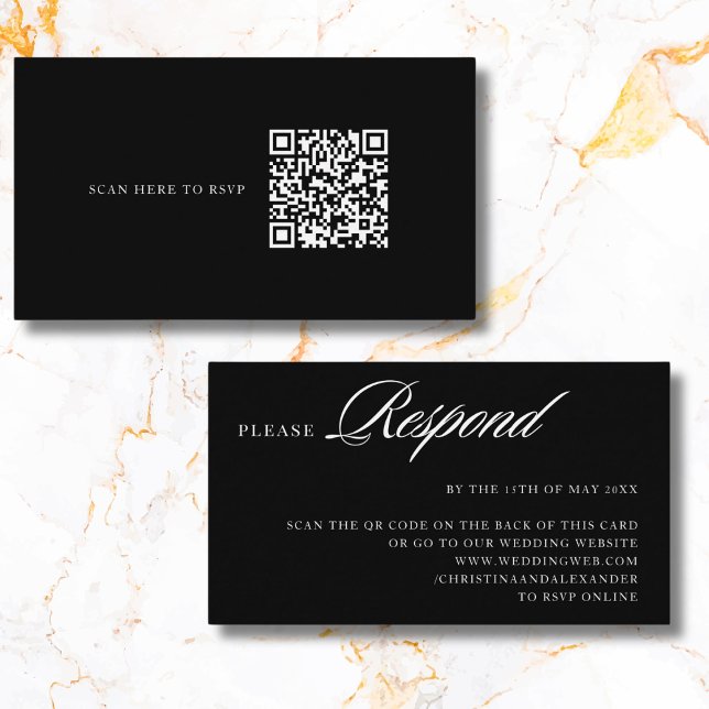 Elegant Stilren Sofistikerad QR-kod på baksidan Tilläggskort (Skapare uppladdad)
