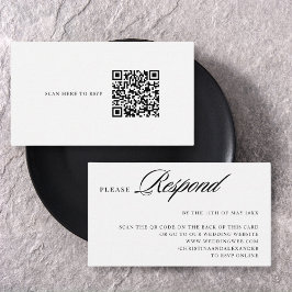 Elegant Stilren Sofistikerad QR-kod RSVP Tilläggskort