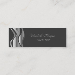 Elegant Stilren Svart-Silver Mini Visitkort