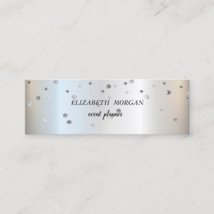 Elegant Stilren Trendig, Silver Konfetti Mini Visitkort