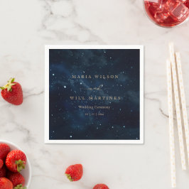 Elegant stjärnklar bröllopsnatt Celestial bröllop Pappersservett