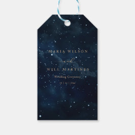Elegant stjärnklar bröllopsnatt Celestial bröllop Presentetikett