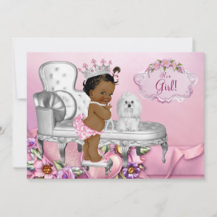 Elegant Stol Etnisk Prinsessa Bebis Shower Inbjudningar