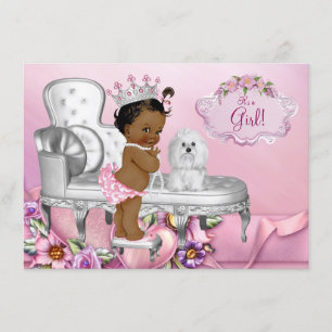 Elegant Stol Etnisk Prinsessa Pärlor Baby Shower Inbjudningar