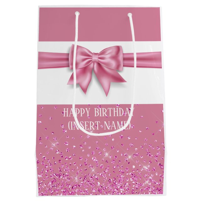Elegant stor rosa glitter gnistra-chic (Baksidan)