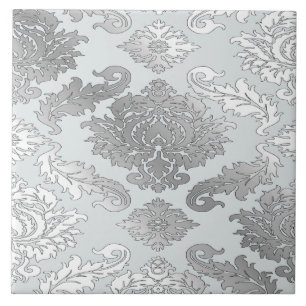 Elegant stor turkos Damask-mönstrad platta Kakelplatta