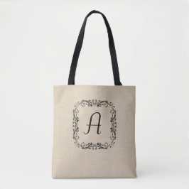 Elegant StorAnpassningsbar Monogram Canvas Tote Ba Tygkasse