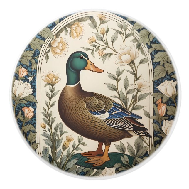 Elegant Storgårdsand William Morris Inspirerad Knopp (Framsidan)