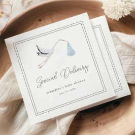 Elegant Stork Baby Shower Pappersservett