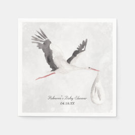 Elegant Stork Leverans Baby Shower Personlig Pappersservett