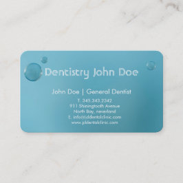 Elegant stort blåbubblande logotyp tandläkaraffärs visitkort