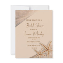 elegant strand Boho Inbjudningskort för möhippan