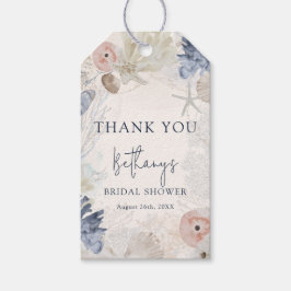 Elegant strand bröllopsdusch tack till presentetikett