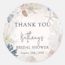 Elegant strand nautisk bröllopsdusch tack