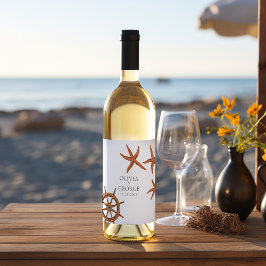 Elegant Strand personlig vin etikett