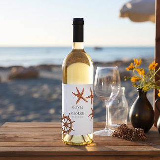 Elegant Strand personlig vin etikett