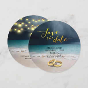 Elegant strand sommar bröllop Spara datum-kort Inbjudningar