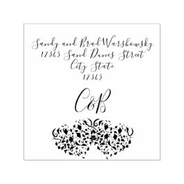 Elegant strandbröllop 2 dekorera hjärtan självfärgande stämpel